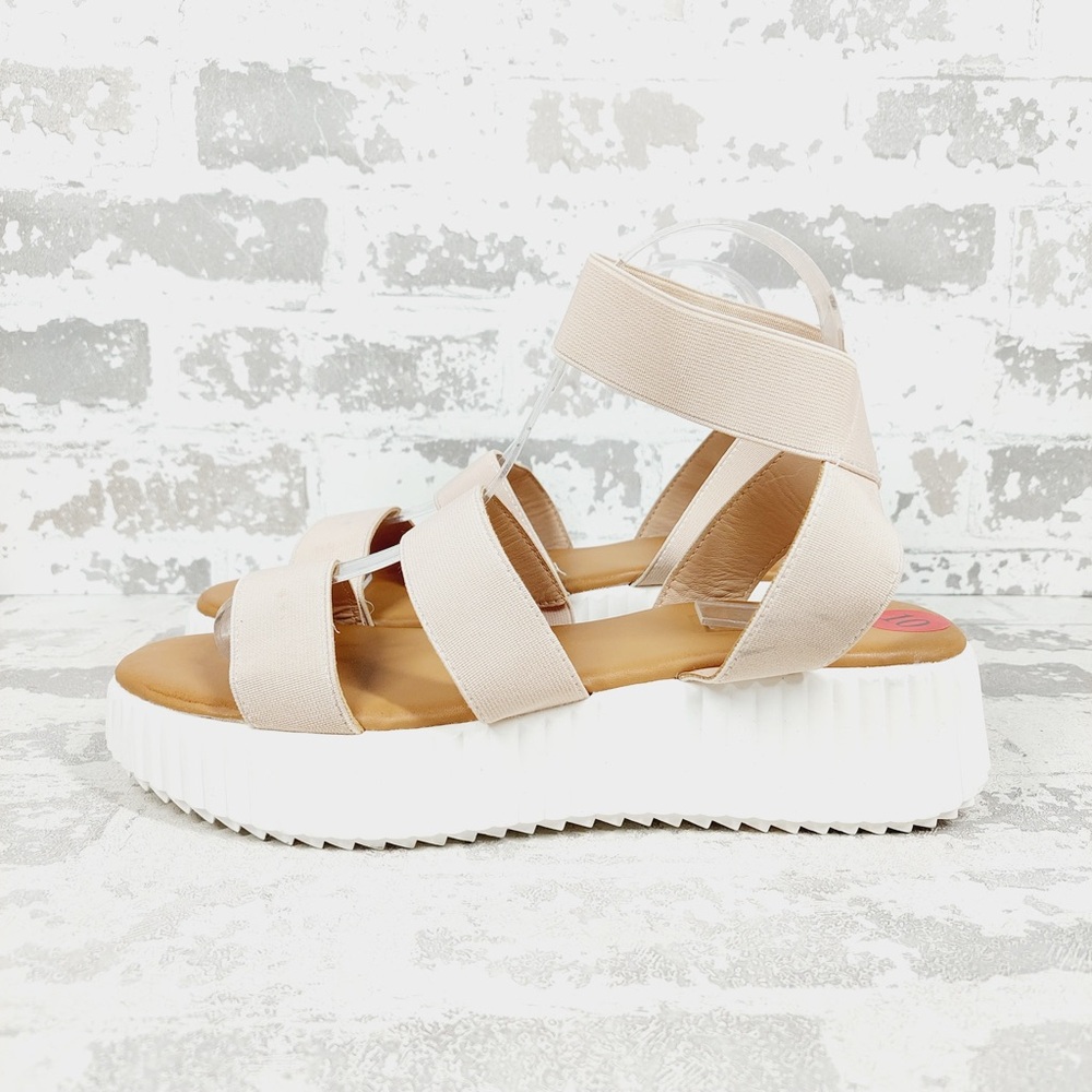 NEW Madden Girl Pink Platform Elastic Strappy Sandals A906